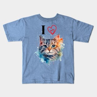 Adorable Cat Print, Cat Mom Gift, Kitty Lover,  Funny Cat Lover Kids T-Shirt